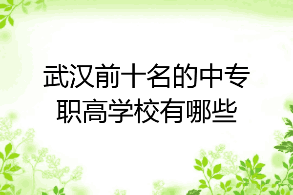 武汉前十名的中专职高学校有哪些