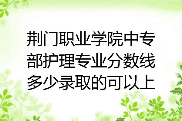 荆门职业学院中专部护理专业分数线多少录取的可以上