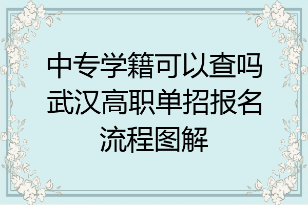 中专学籍可以查吗武汉高职单招报名流程图解