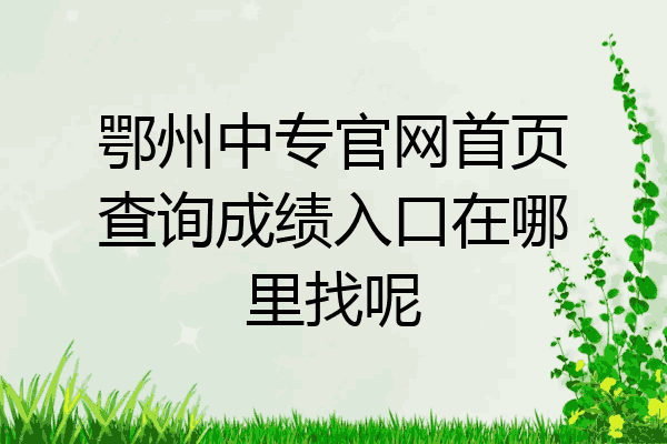 鄂州中专官网首页查询成绩入口在哪里找呢