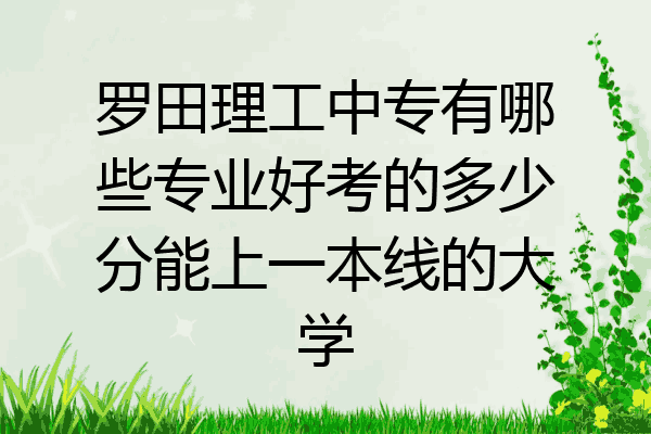 罗田理工中专有哪些专业好考的多少分能上一本线的大学