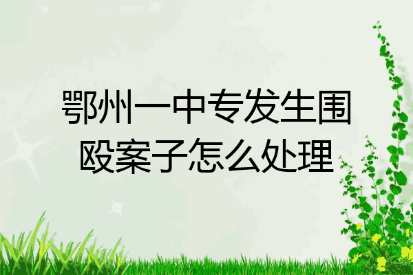 鄂州一中专发生围殴案子怎么处理