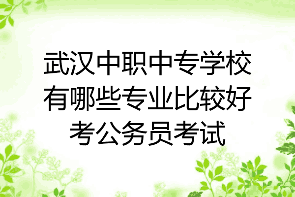 武汉中职中专学校有哪些专业比较好考公务员考试
