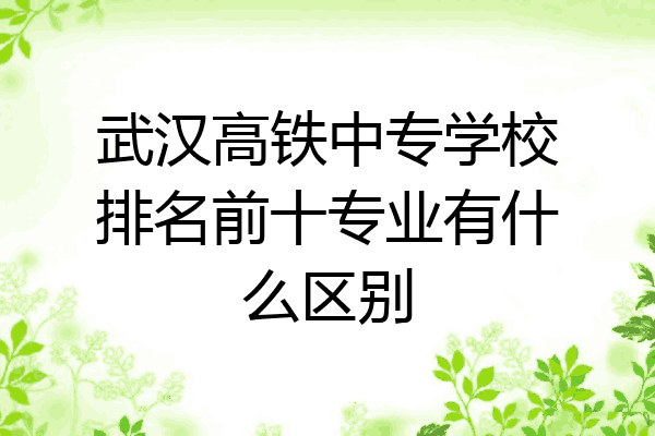 武汉高铁中专学校排名前十专业有什么区别