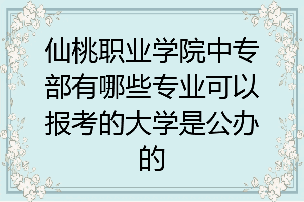 仙桃职业学院中专部有哪些专业可以报考的大学是公办的