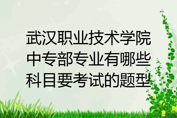 武汉职业技术学院中专部专业有哪些科目要考试的题型