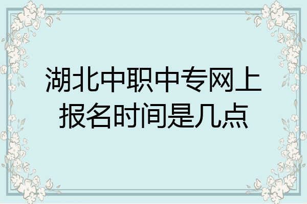 湖北中职中专网上报名时间是几点