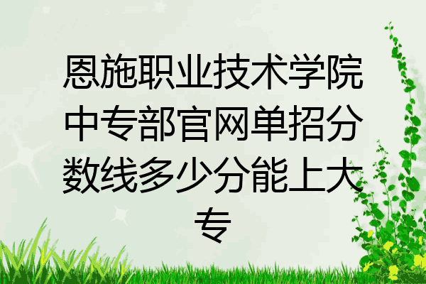 恩施职业技术学院中专部官网单招分数线多少分能上大专