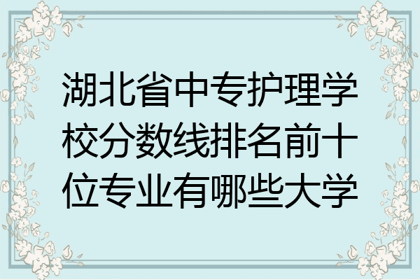 湖北省中专护理学校分数线排名前十位专业有哪些大学