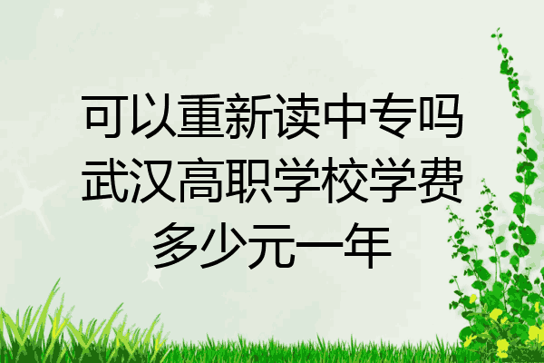 可以重新读中专吗武汉高职学校学费多少元一年