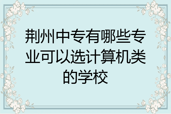 荆州中专有哪些专业可以选计算机类的学校