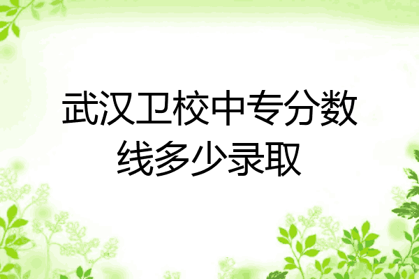武汉卫校中专分数线多少录取