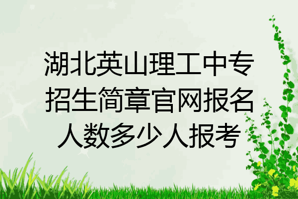 湖北英山理工中专招生简章官网报名人数多少人报考