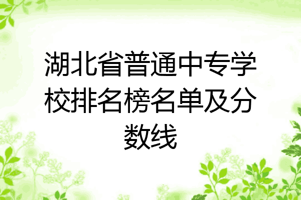 湖北省普通中专学校排名榜名单及分数线