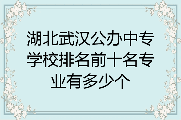 湖北武汉公办中专学校排名前十名专业有多少个