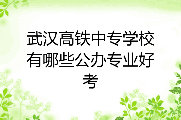武汉高铁中专学校有哪些公办专业好考