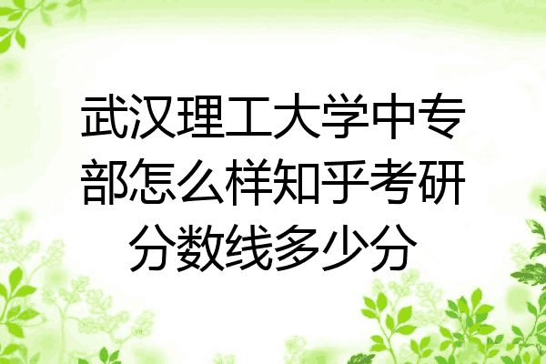 武汉理工大学中专部怎么样知乎考研分数线多少分