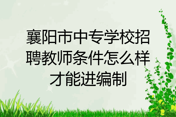 襄阳市中专学校招聘教师条件怎么样才能进编制