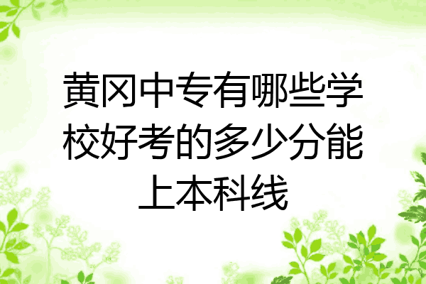 黄冈中专有哪些学校好考的多少分能上本科线