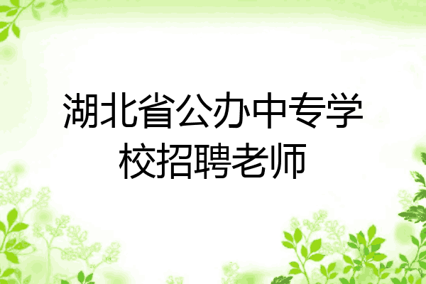 湖北省公办中专学校招聘老师