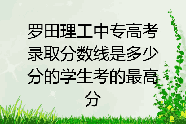 罗田理工中专高考录取分数线是多少分的学生考的最高分