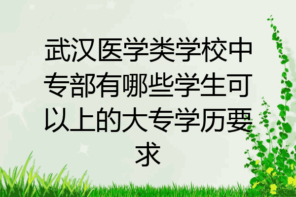 武汉医学类学校中专部有哪些学生可以上的大专学历要求