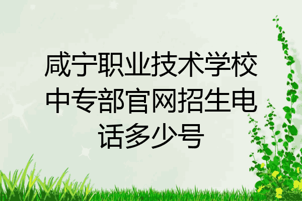 咸宁职业技术学校中专部官网招生电话多少号
