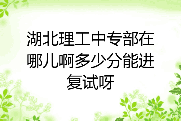 湖北理工中专部在哪儿啊多少分能进复试呀