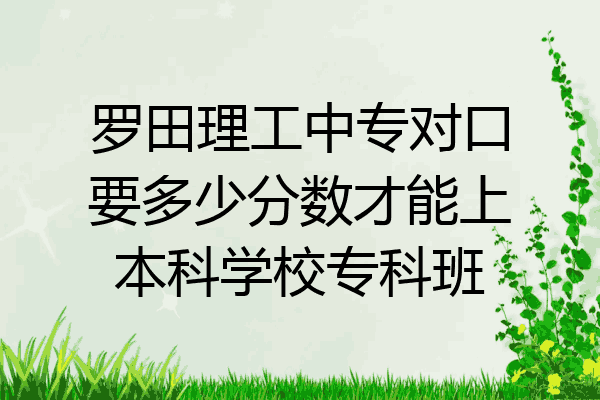罗田理工中专对口要多少分数才能上本科学校专科班