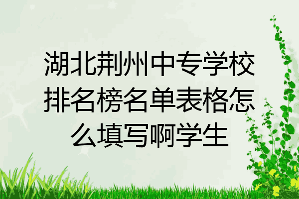 湖北荆州中专学校排名榜名单表格怎么填写啊学生