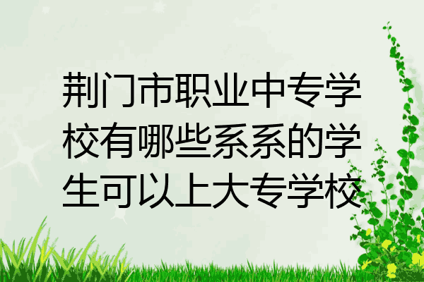 荆门市职业中专学校有哪些系系的学生可以上大专学校