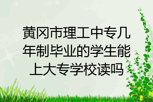 黄冈市理工中专几年制毕业的学生能上大专学校读吗