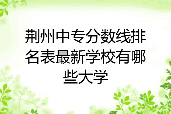 荆州中专分数线排名表最新学校有哪些大学