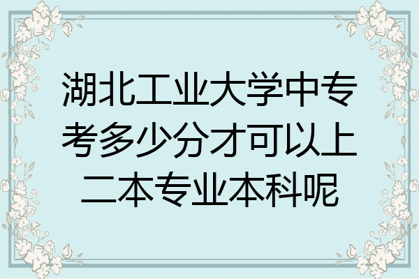 湖北工业大学中专考多少分才可以上二本专业本科呢