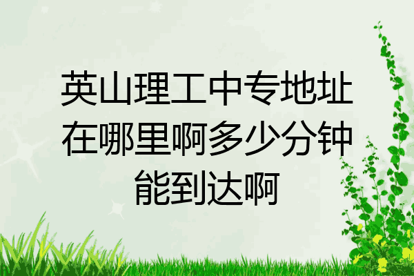 英山理工中专地址在哪里啊多少分钟能到达啊