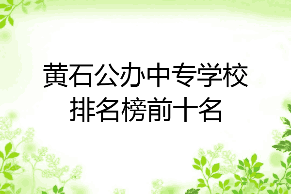 黄石公办中专学校排名榜前十名