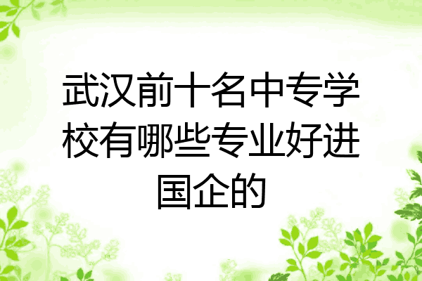 武汉前十名中专学校有哪些专业好进国企的