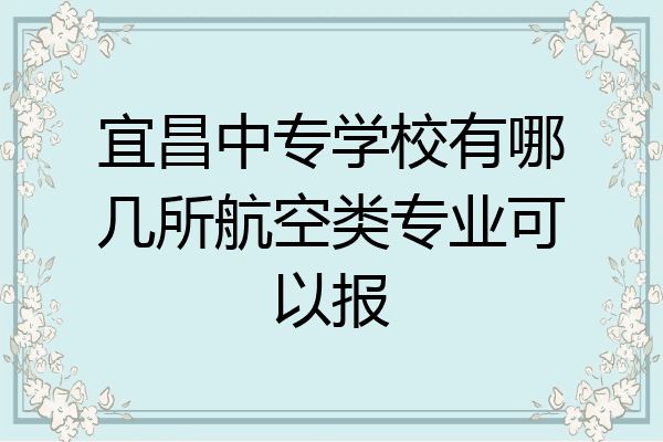 宜昌中专学校有哪几所航空类专业可以报