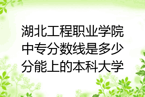 湖北工程职业学院中专分数线是多少分能上的本科大学