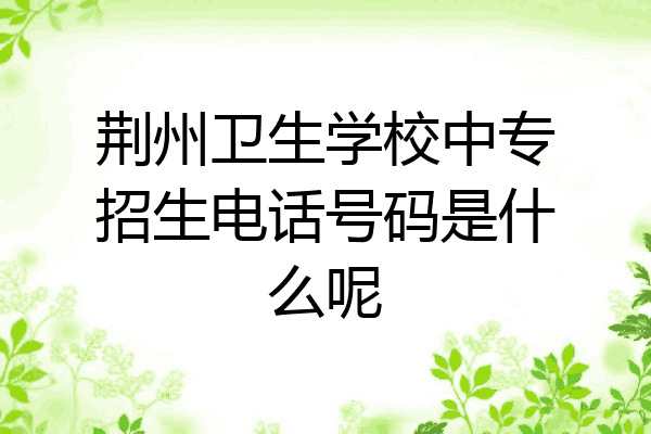 荆州卫生学校中专招生电话号码是什么呢
