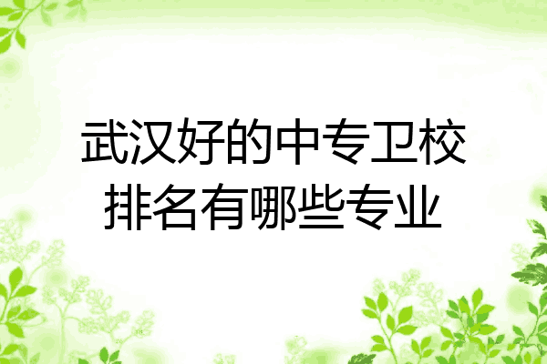 武汉好的中专卫校排名有哪些专业