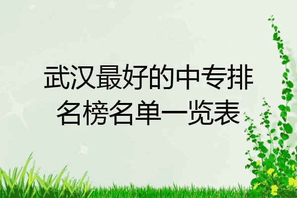 武汉最好的中专排名榜名单一览表