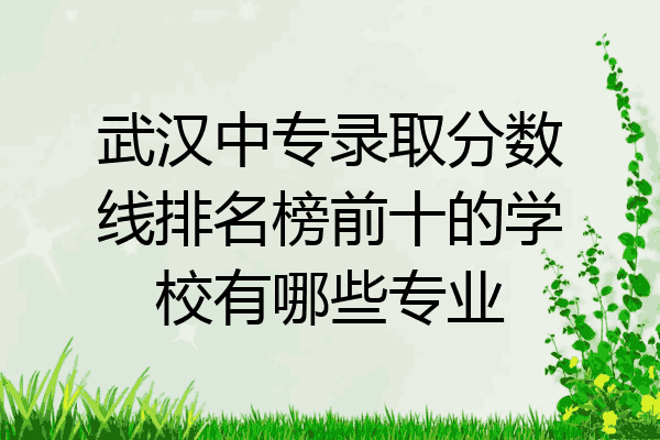 武汉中专录取分数线排名榜前十的学校有哪些专业
