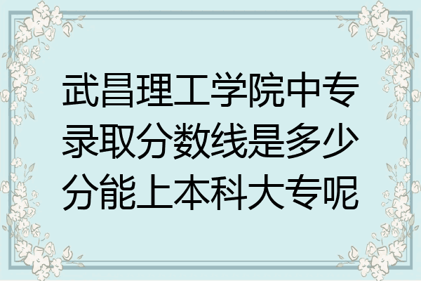武昌理工学院中专录取分数线是多少分能上本科大专呢