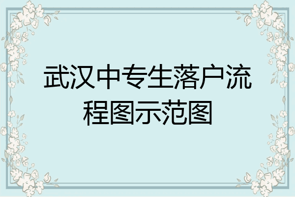 武汉中专生落户流程图示范图