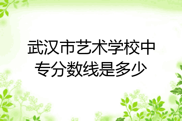 武汉市艺术学校中专分数线是多少