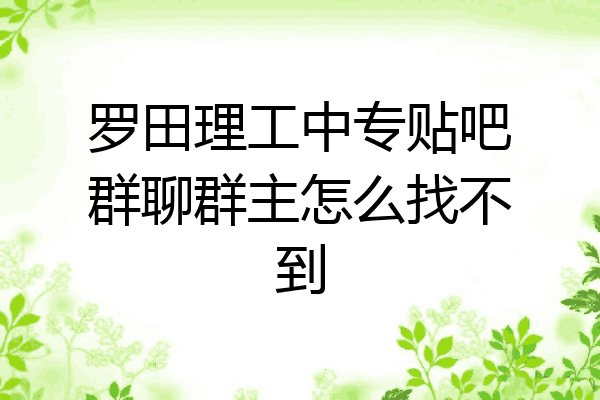罗田理工中专贴吧群聊群主怎么找不到