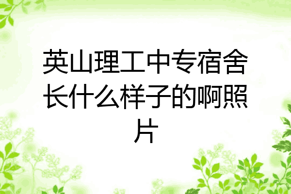 英山理工中专宿舍长什么样子的啊照片