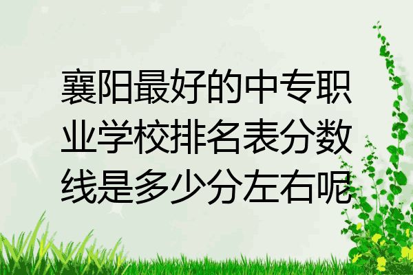 襄阳最好的中专职业学校排名表分数线是多少分左右呢