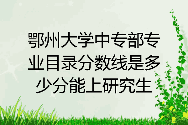 鄂州大学中专部专业目录分数线是多少分能上研究生